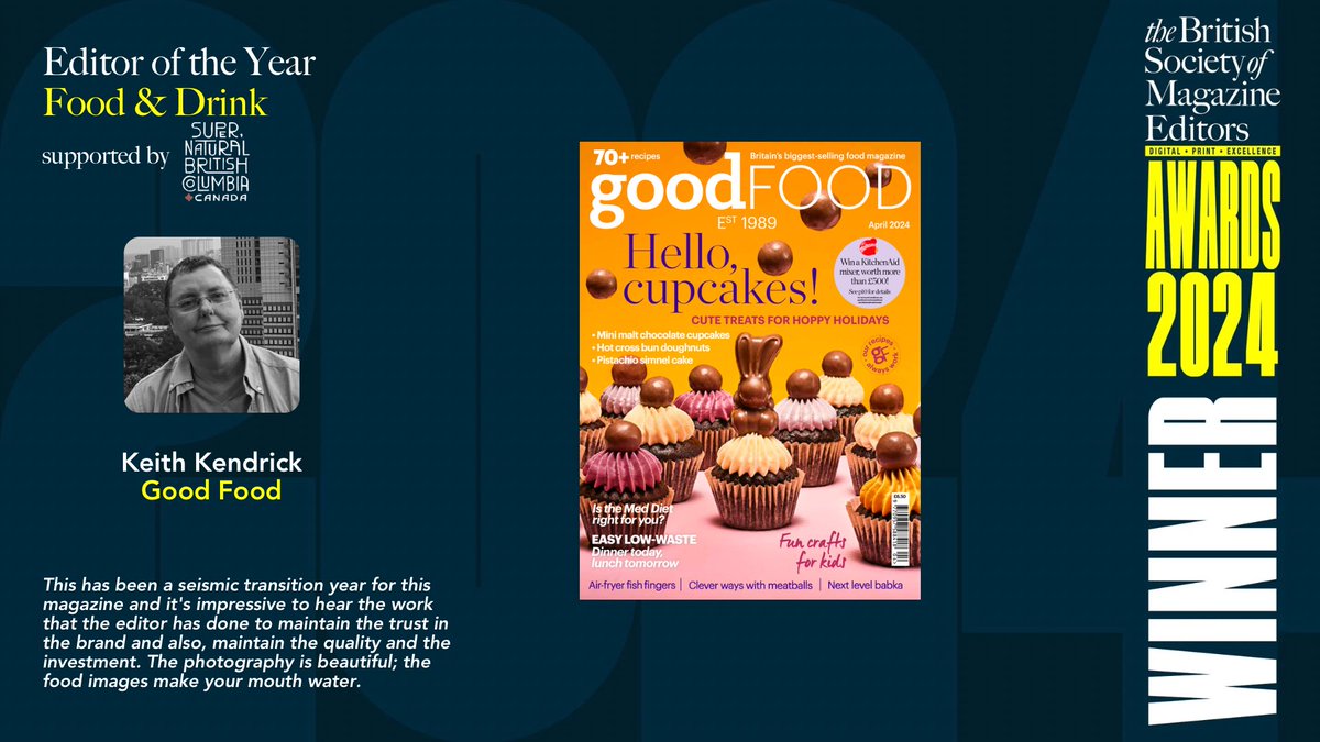 The Editor of the Year - Food &amp; Drink award goes to Keith Kendrick 

#BSMEAwards2024