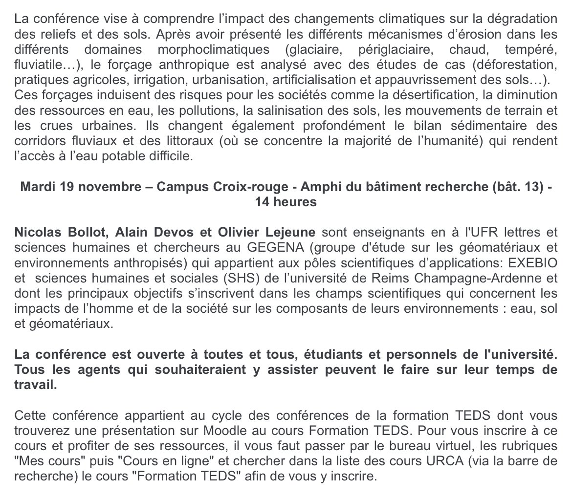 Olivier Lejeune (@lejeuneolivie14) on Twitter photo Nouvelle conférence sur la dégradation des sols avec mes collègues <a href="/BollotN/">Nicolas Bollot</a> et Alain Devos <a href="/ComGegenaa/">GEGENA</a> <a href="/universitereims/">Université de Reims Champagne-Ardenne</a> <a href="/MaisonSHS_URCA/">Maison des SHS - Université de Reims</a> Nouvelle conférence sur la dégradation des sols avec mes collègues <a href="/BollotN/">Nicolas Bollot</a> et Alain Devos <a href="/ComGegenaa/">GEGENA</a> <a href="/universitereims/">Université de Reims Champagne-Ardenne</a> <a href="/MaisonSHS_URCA/">Maison des SHS - Université de Reims</a>
