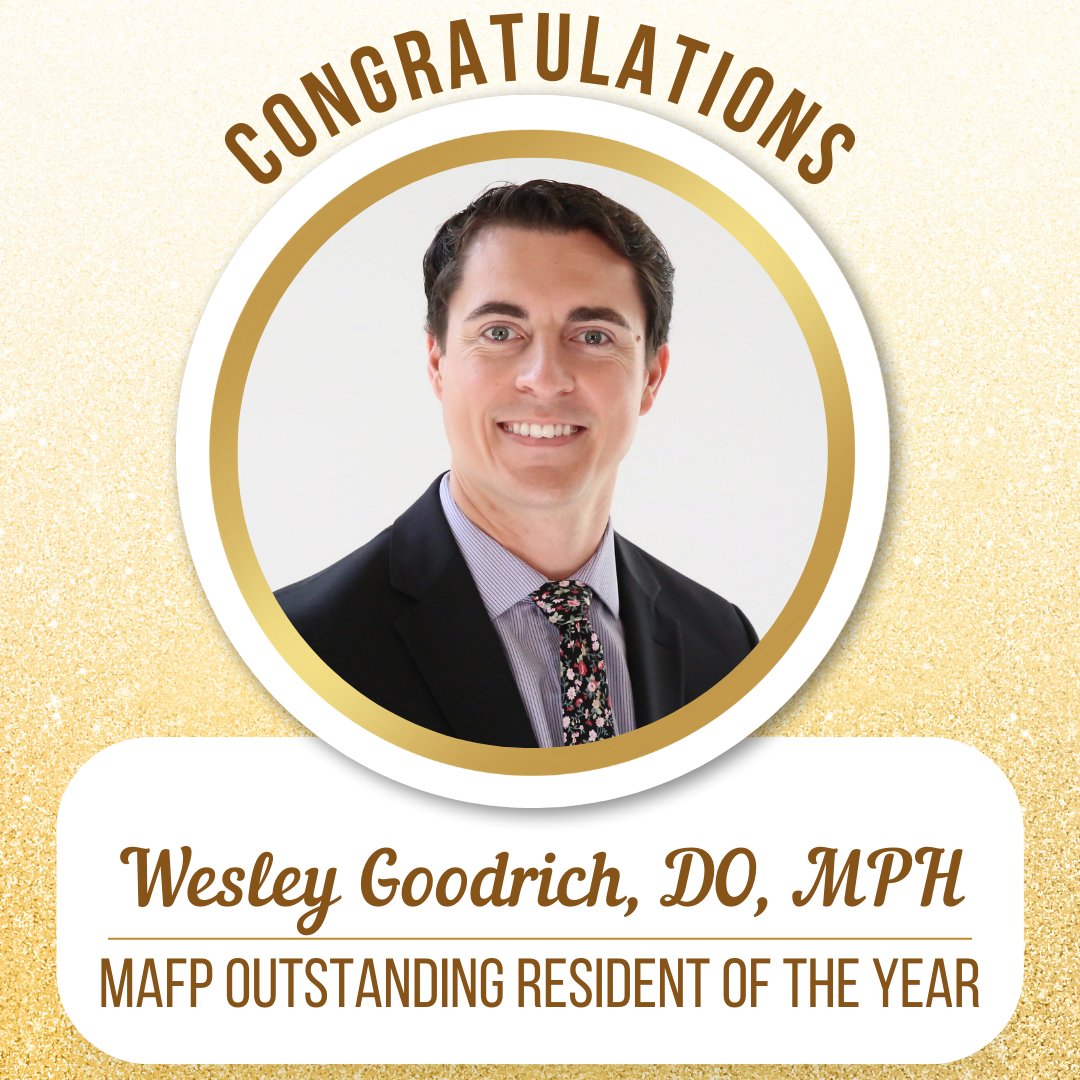 Congrats to Dr. Wesley Goodrich, the 2024 Outstanding Resident of the Year! Read about his inspiring journey in the full press release available on our website: mo-afp.org/communications.

#MOFamilyDocs #FamilyMedicine #FMrevolution