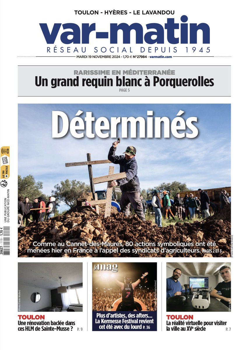 À la une de votre journal ce mardi