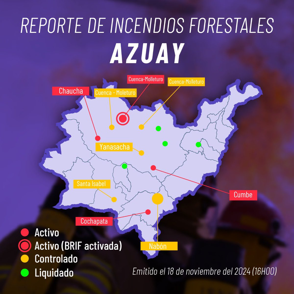 Riesgos_Ec's tweet photo. 📢 SNGR Informa:

➡️Reporte de incendios

Nuestro equipo continúa monitoreando y coordinando acciones para controlar los focos activos en las zonas afectadas.

Seguimos #UniendoEsfuerzos para proteger a las comunidades y el medio ambiente. https://t.co/lqxre9IK6J
