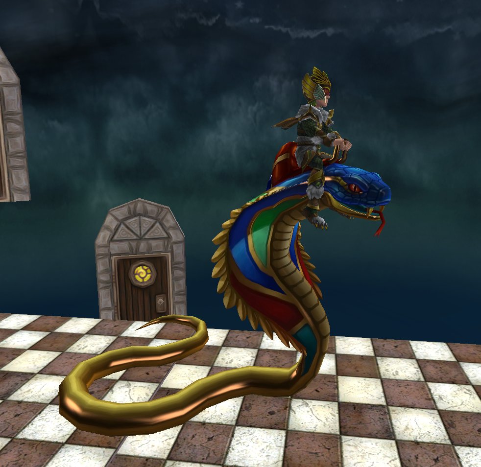 AntonConstanti's tweet photo. got the cobra mount from the secret boss in Selenopolis now, yay! I love it https://t.co/r4REC4Tkbd #wizard101 https://t.co/D0D3MCU4fx