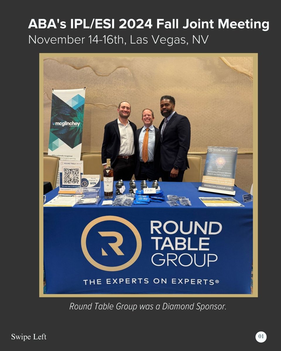 RoundTableGroup's tweet photo. Last week, Round Table Group was the Diamond Sponsor for ABA's IPL/ESI 2024 Fall Joint Meeting in Las Vegas, NV. We hosted the reception and featured a special guest performer, award-winning magician and mentalist, Tetro! https://t.co/8BOIbOs468
