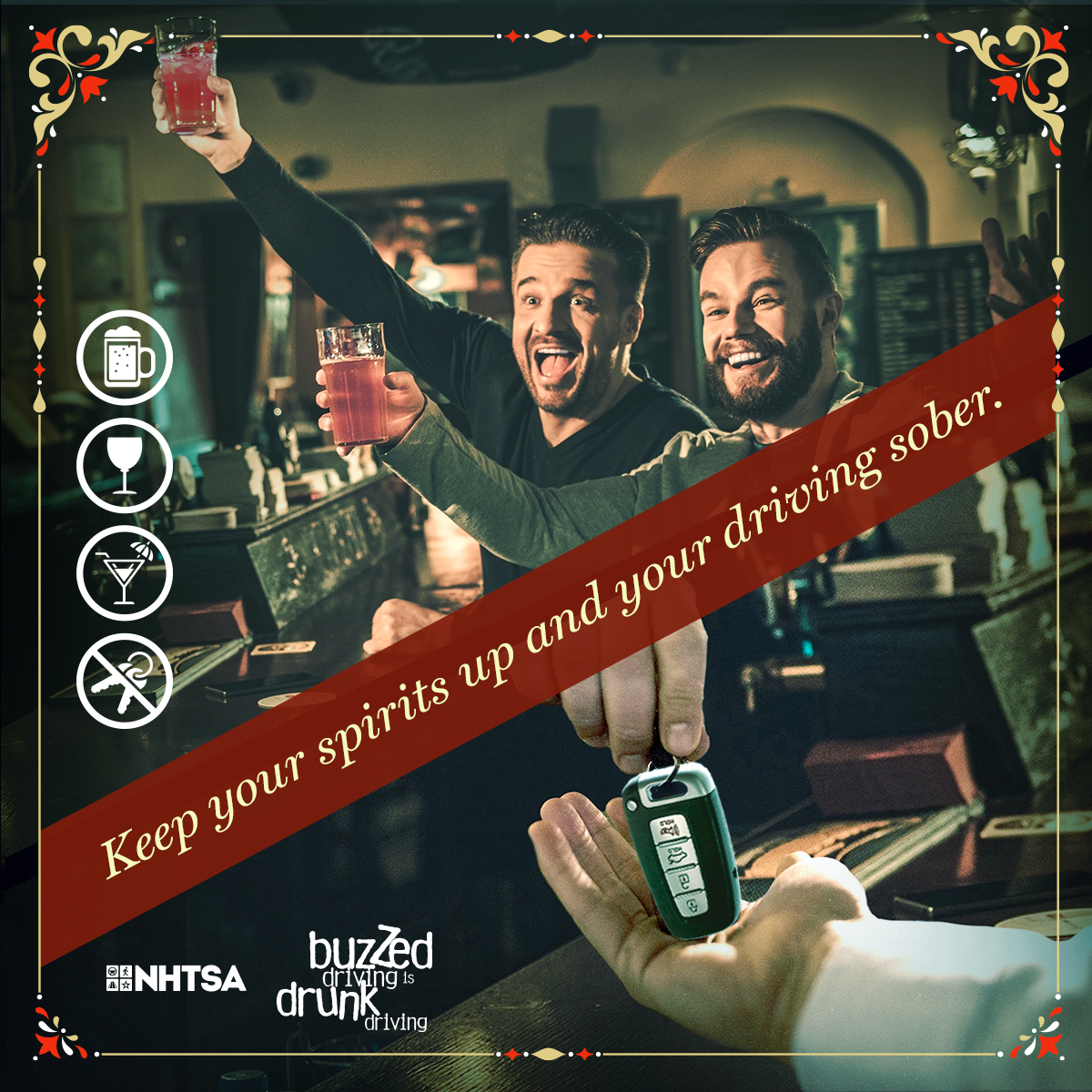 The end of the year is a busy time for many, with more drivers on the road than usual. If you’ve been drinking, do not drive. Call a sober friend, ride share, or taxi to get you home safely. <a href="/NHTSAgov/">nhtsagov</a>