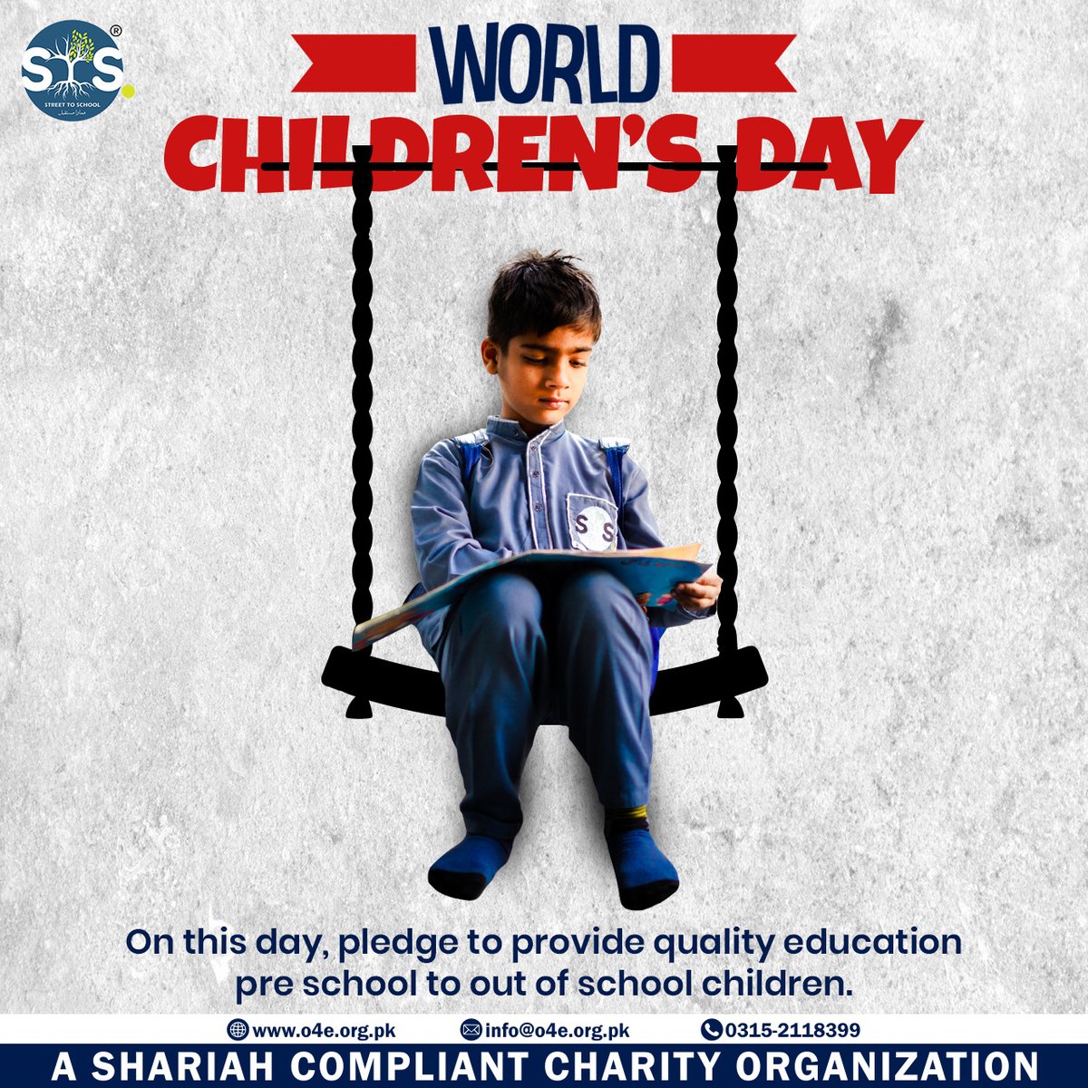 STS_Pakistan's tweet photo. 🌍✨ World Children’s Day ✨🌍

Pledge to provide quality education to every child, from preschool to out-of-school kids. Together, we can build a brighter future! 💙📚

📞 0315-2118399

#WorldChildrensDay #EducationForAll #ChangeLives https://t.co/a4KqHLW6XH