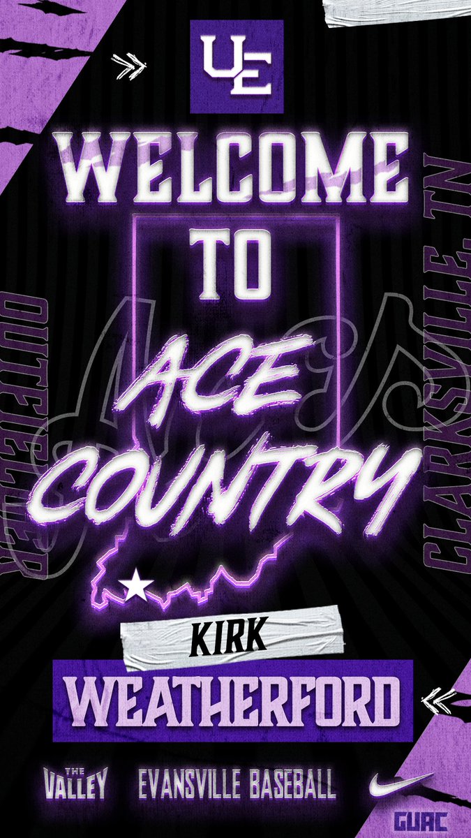 Evansville Purple Aces Baseball (@ueathleticsbase) on Twitter photo Join us in welcoming Kirk Weatherford to Ace Country!
#GUAC x #ForTheAces <a href="/KirkWeatherfor2/">Kirk Weatherford</a> Join us in welcoming Kirk Weatherford to Ace Country!
#GUAC x #ForTheAces <a href="/KirkWeatherfor2/">Kirk Weatherford</a>