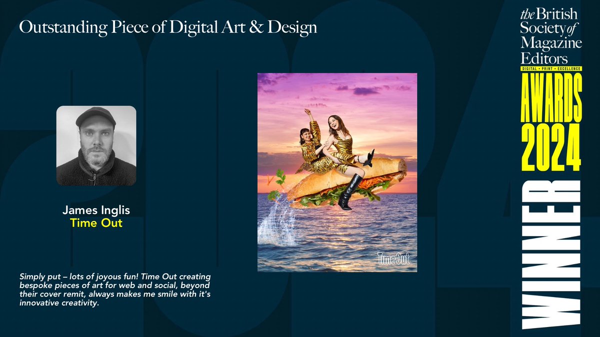The Outstanding Piece of Digital Art &amp; Design award goes to James Inglis

#BSMEAwards2024