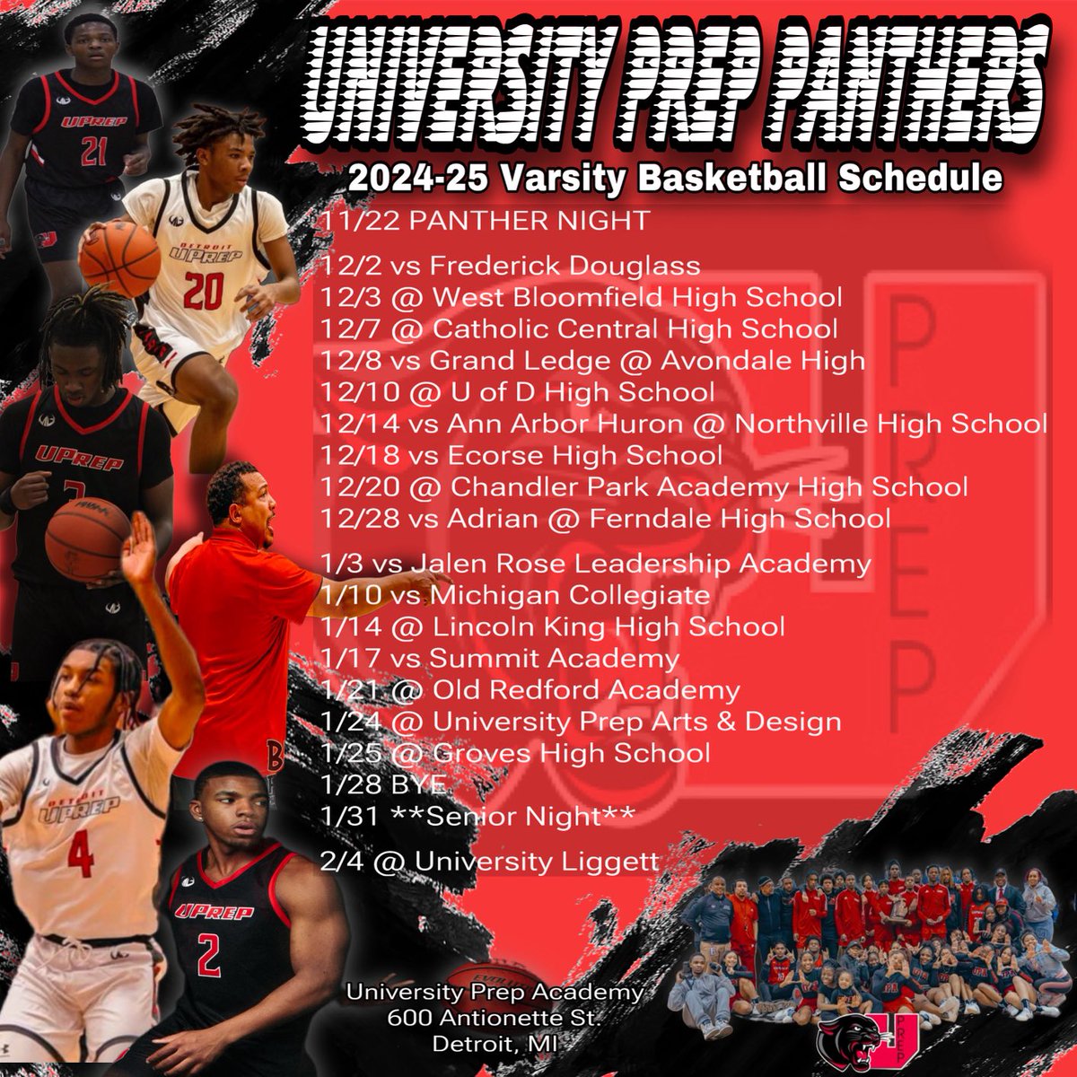 Detroit Uprep 2024/2025🏀 Schedule