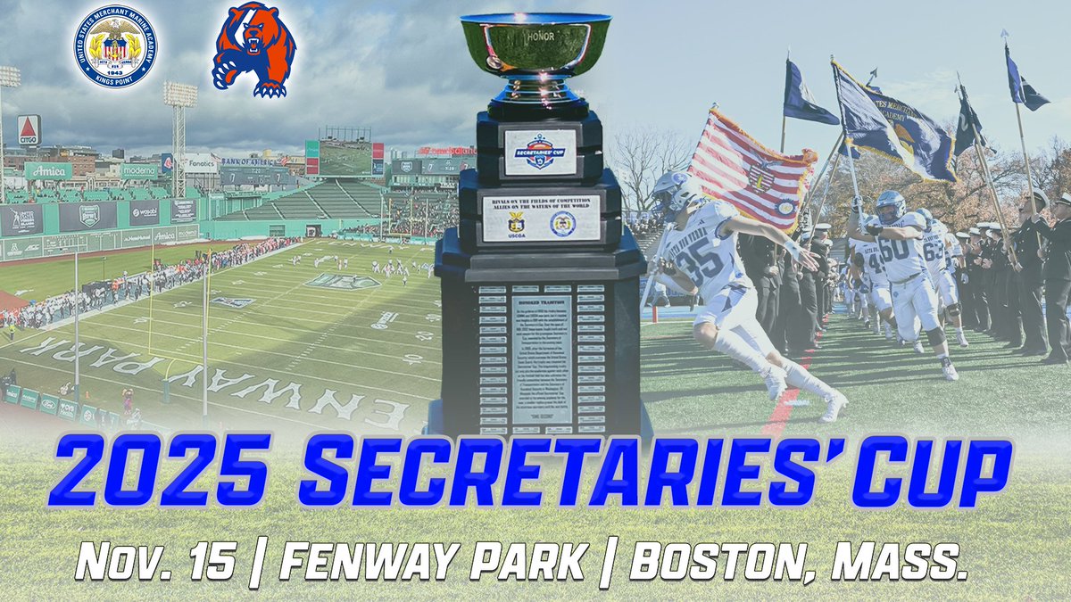 USMMA_Athletics's tweet image. ๐บ๐๐๐๐๐๐๐ ๐ผ๐ ๐ป๐ ๐ฉ๐๐๐๐๐!
Fenway Park To Host 2โฃ0โฃ2โฃ5โฃ Secretaries' Cup between @USMMAFootball and Coast Guardโ๏ธ
#OURAcademy #BeUnstoppable @NEWMACsports @D3FBHuddle @NCAAFootball #BeatCoastGuard