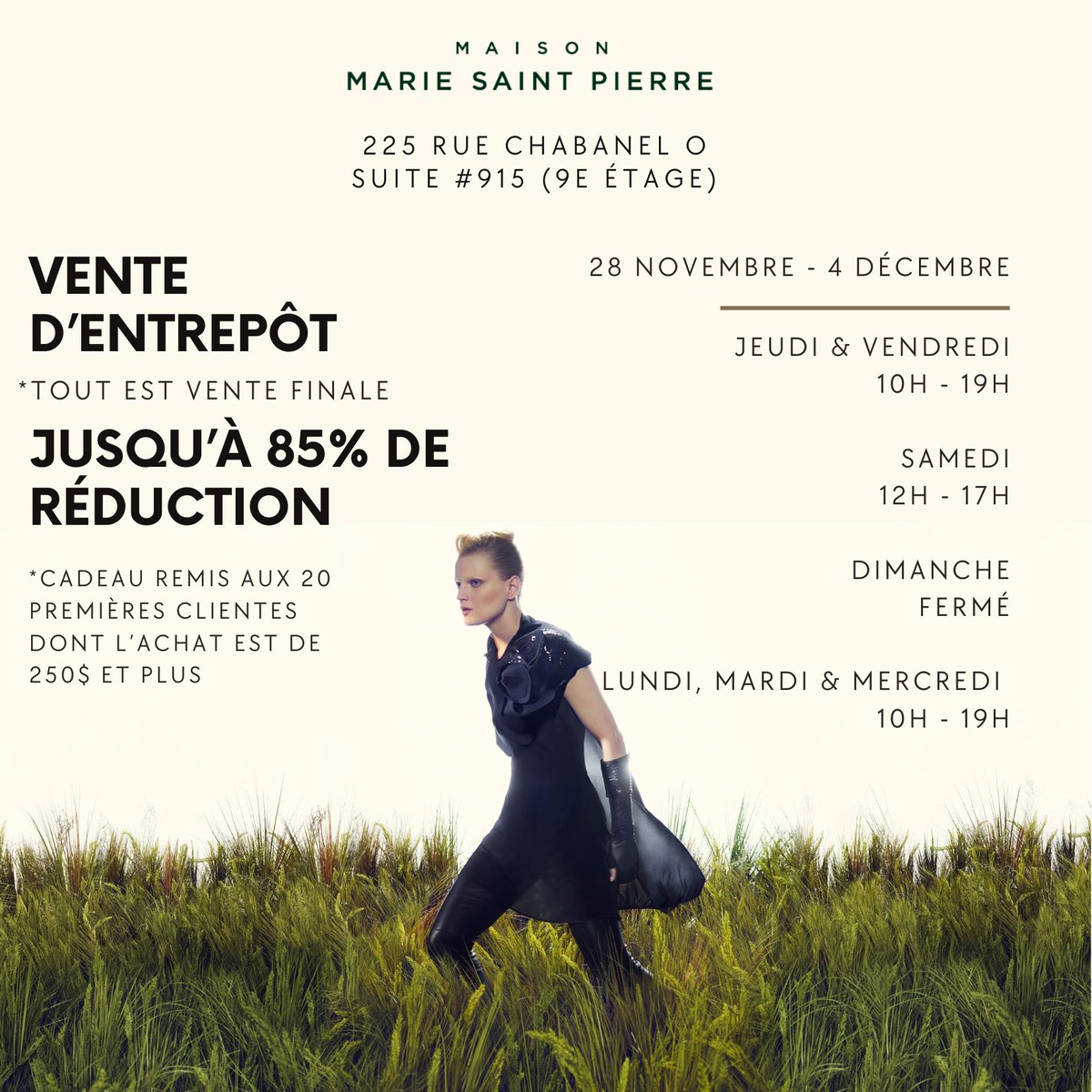 ✨ CONCOURS DES FÊTES :
Pour célébrer cette période spéciale, nous organisons un concours sur Instagram avec 2 cartes-cadeaux de 250 $ à gagner, pour un total de 500 $ !
👉 Participez dès maintenant en visitant notre page Instagram : @mariesaintpierre