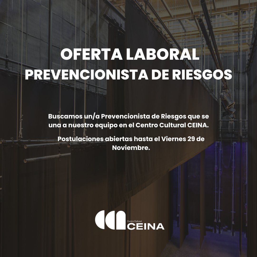Centro_Ceina's tweet image. 🚨 Oferta Laboral: Prevencionista de Riesgos

Únete al equipo de #CEINA 👉🏻 forms.gle/avJmCQvTRnBfPY…

⏰ Jornada: 40 horas semanales, sujeta a turnos
📄 Contrato Plazo fijo, con posibilidad de pasar a indefinido
💰 Renta Bruta: $1.500.000
🗓️ Postula hasta el 29/11 a las 23:59H
