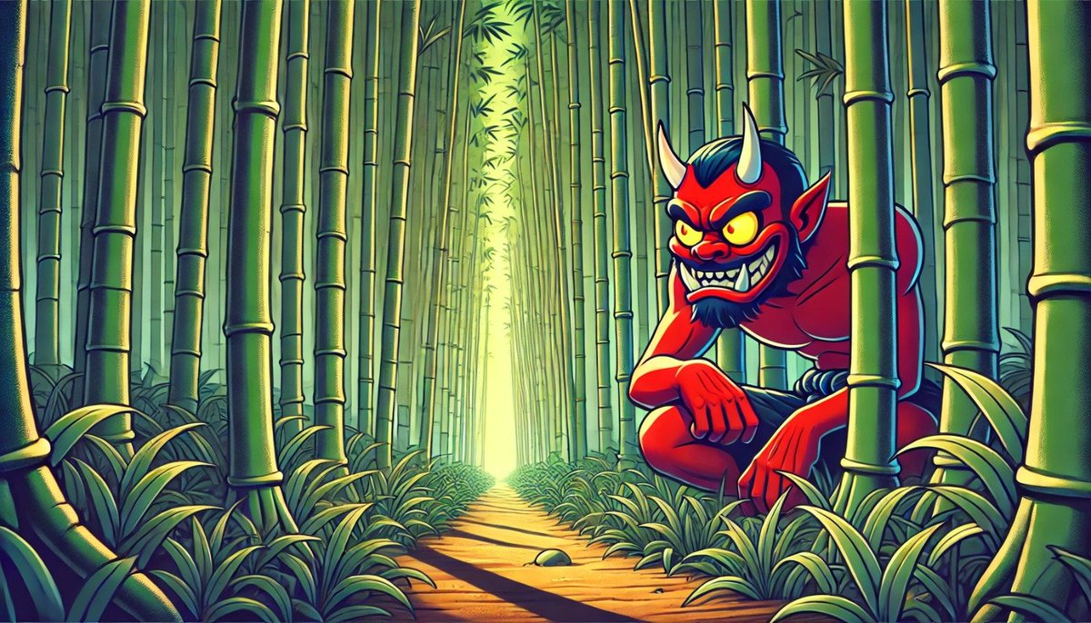 👹 The Japanese Devil is in stealth mode, spying on the bull's next move. 🐂🔍

Big things are brewing - stay tuned for fiery updates! 🔥🚀

The green takeover is near! #Onietoken 👀

#meme #sol #solana