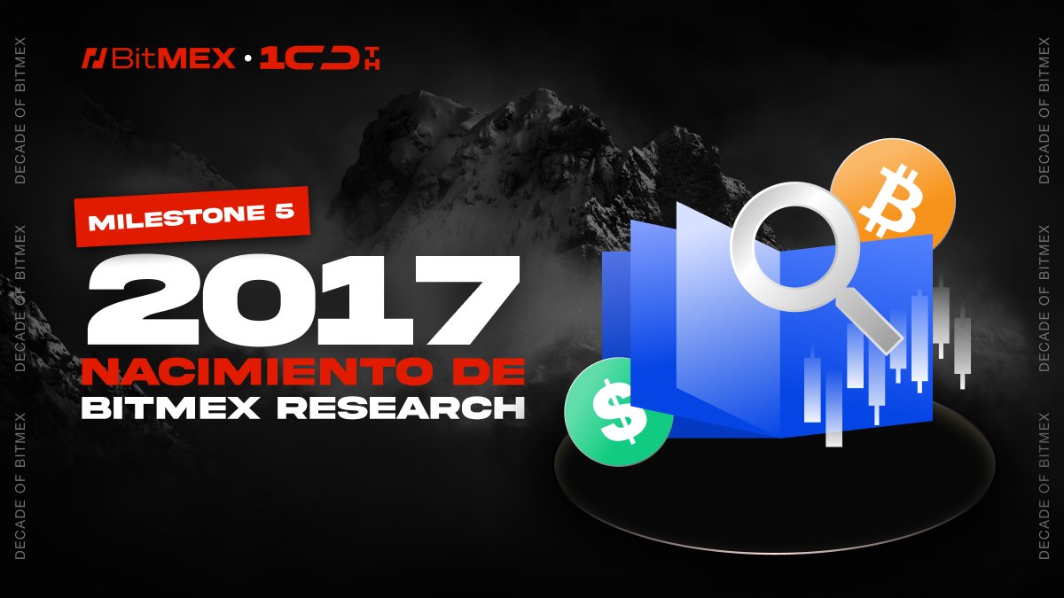 T-6 para nuestro décimo aniversario 🎂

Hito 5️⃣: Lanzamos <a href="/BitMEXResearch/">BitMEX Research</a> , el lugar para investigación cripto sin rodeos. Comparte la noticia para participar en nuestro sorteo diario de 100 USDT.

Para participar:
✅ Sigue a <a href="/BitMEX_es/">BitMEX en Español</a>
❤️ Dale like y RT a esta publicación
💙