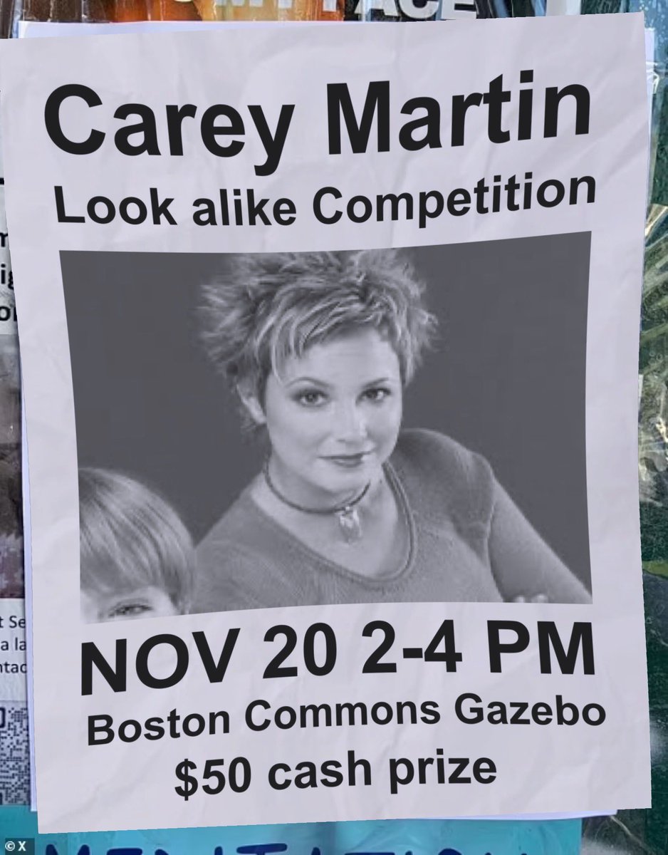 A Carey Martin lookalike competition will be held on November 20th.