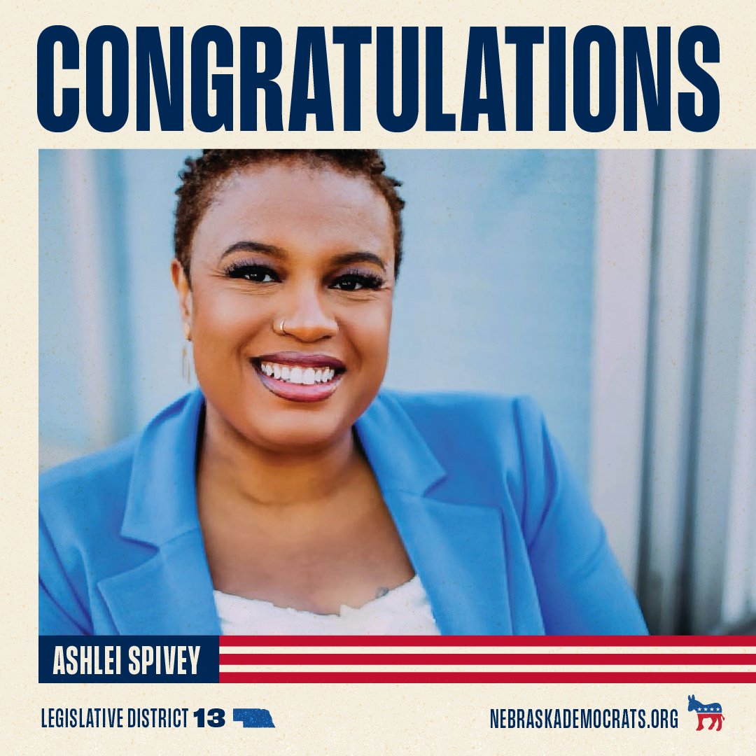 It's official as of a moment ago! @ashleiforne has won her race in LD13 after the final remaining provisional ballots were counted. Congratulations, Ashlei! #NebDems

See both Ashlei and NDP Chair <a href="/janekleeb/">Jane Fleming Kleeb🇺🇸We The People</a>'s statement on this huge victory: nebraskademocrats.org/blog/npd-press…