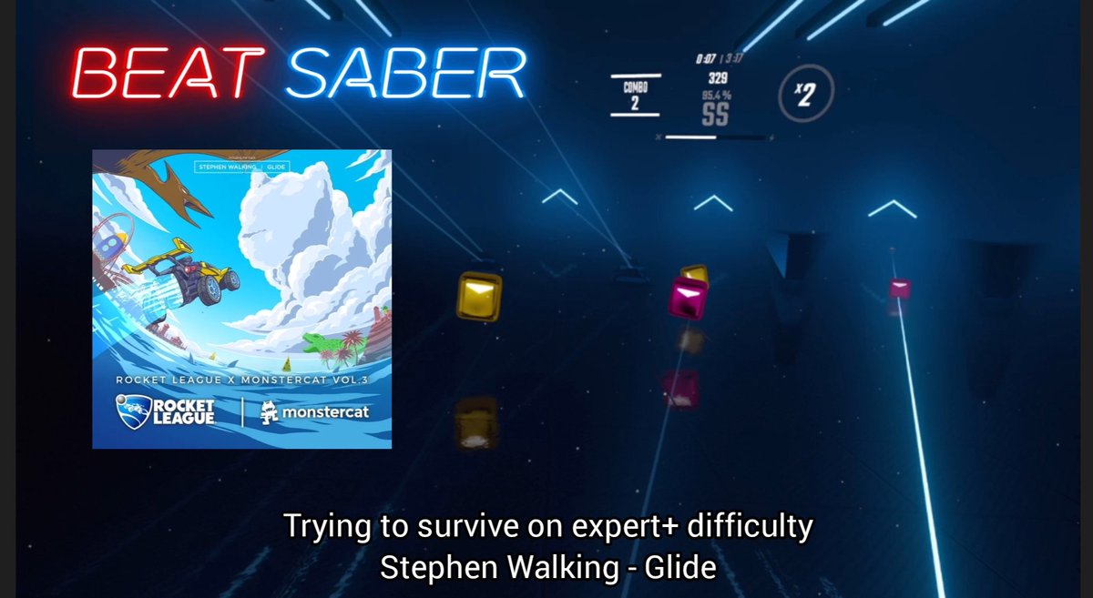 NERO_D1AVOLO's tweet image. Since I began to play on expert+ difficulty, I decided to make it more challenging with 90-degree mode. Featuring Stephen Walking's Glide, the second level of Rocket League Pack. Never thought I could survive that storm.

youtu.be/0YpdXKzOV7w

@BeatSaber #RocketLeague #PS2VR