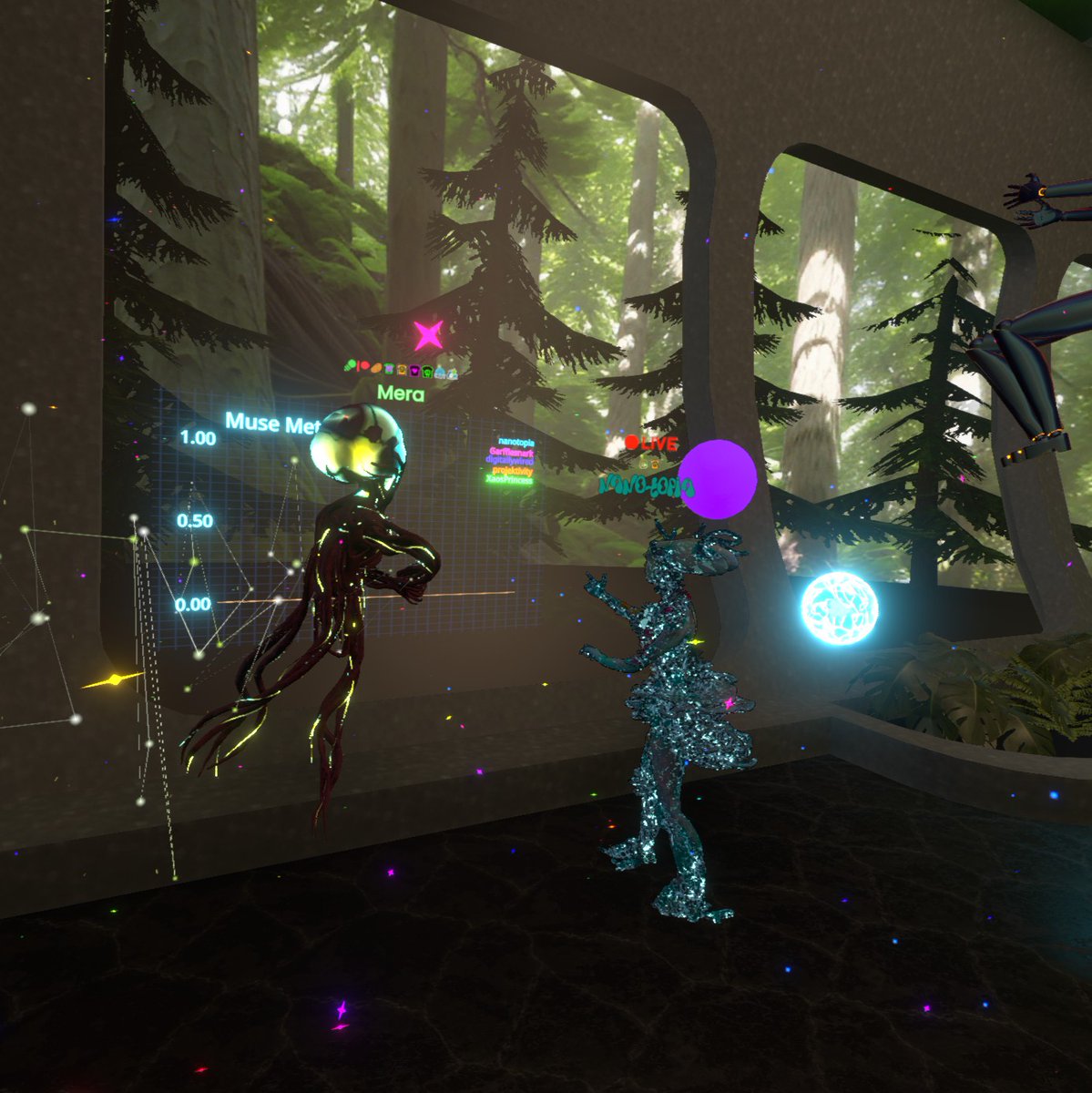 XaosPrincess's tweet photo. TYSM @MycoMatriarch for the #SneakPeak to your stunning #Mycelia #BCI #VR #InteractivePerformance #SymbiosisDysbiosis 💜🍄😎
I'm still absolutely mindblown &amp; can't wait to experience the whole show soon - hopefully together with many #SocialVR friends who can get a ticket here 👇 https://t.co/2GL29P3vOk