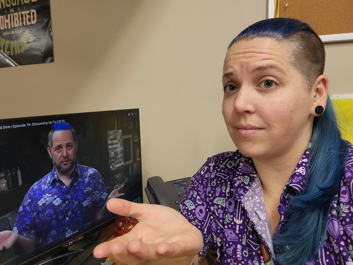 Puts on episode of 4-Sided Dive.
Looks down at outfit.
It's me dressing like <a href="/executivegoth/">Taliesin Jaffe</a> again.

#CriticalRole