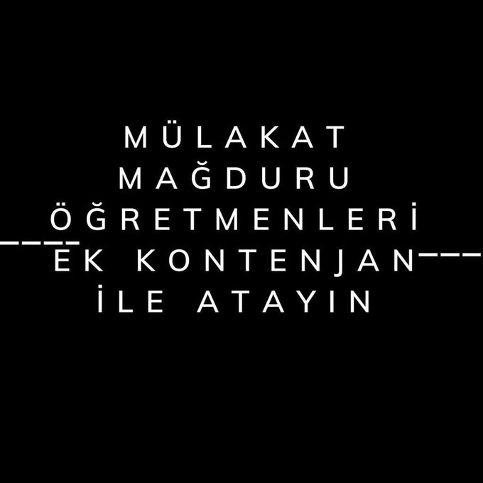 Mülakat komisyonlarının verdiği çarpık puanlarla hakları gasp edilen öğretmenlerin mağduriyeti derhal giderilmelidir. Haksız ve hukuksuz bir şekilde kamuda kayırmacılık aracı olarak kullanılan #mülakat uygulaması kaldırılmalıdır. 
#AdaletİçinEkYerleştirme