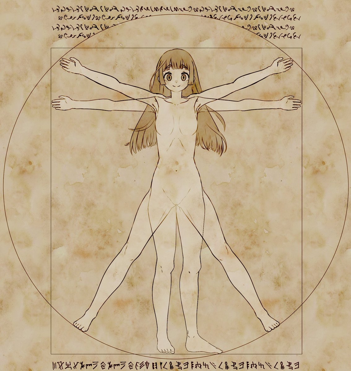 #ArtePochiko
Ver el T-Pose me recordó al Vitruvian man de Da Vinci