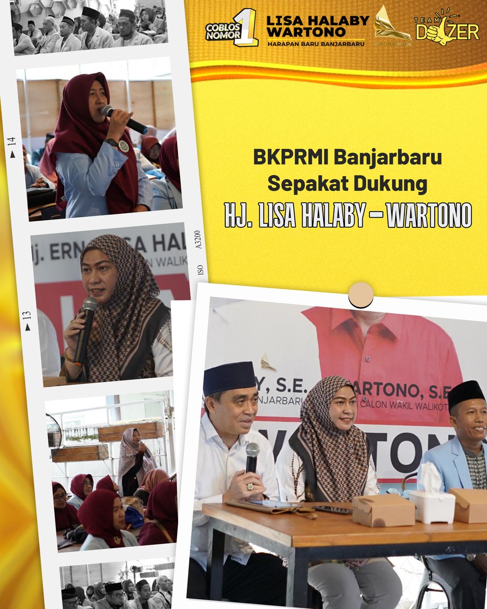bjbbersinar's tweet photo. BKPRMI sepakat dukung calon walikota dan calon wakil walikota Banjarbaru Hj.Lisahalaby - Wartono, bersama kita menuju harapan baru Banjarbaru!
#banjarbarubersinar #HjErnaLisaHalaby #ErnaLisaHalaby #timdozer #banjarbaru #muhidinhasnur #banjarbaruemas #kalimantanselatan https://t.co/yVxHaymlTH