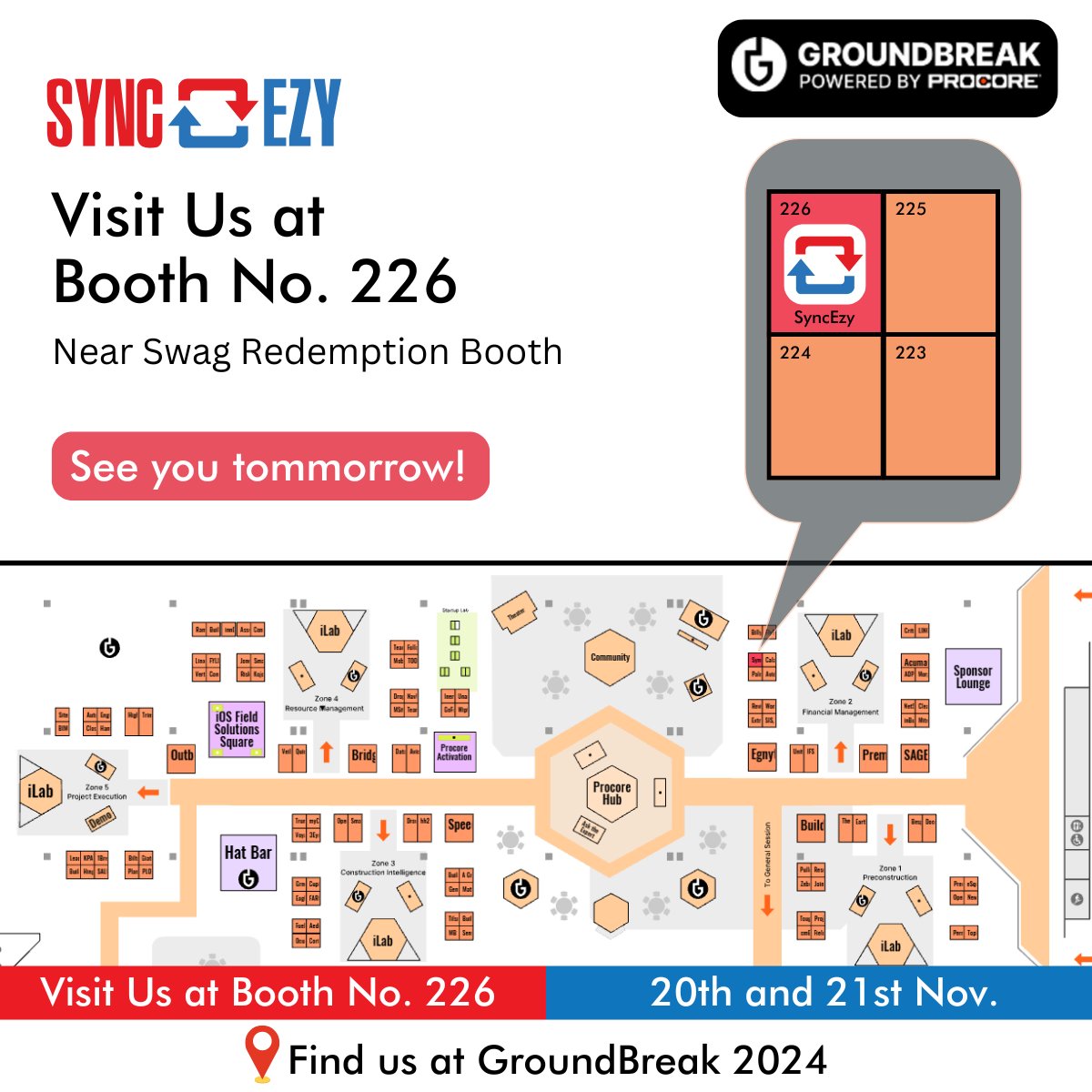 SyncEzy's tweet photo. Exciting times ahead! SyncEzy is thrilled to join the Procore Groundbreak event tomorrow. 🚀 Let’s connect, collaborate, and explore innovations in construction tech. See you there! #ProcoreGroundbreak #SyncEzy https://t.co/spbzj4TTzW