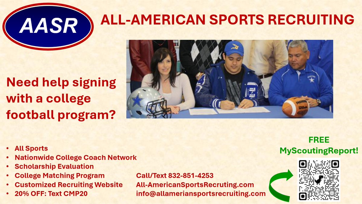 AASRHerrera's tweet photo. #AllAmericanSportsRecruiting #Football #NCAAFootball #NAIAFootball #NJCAAFootball #JUCOFootball #CollegeFootball #HighSchoolFootball #Uncommitted https://t.co/n01H4BaAqw