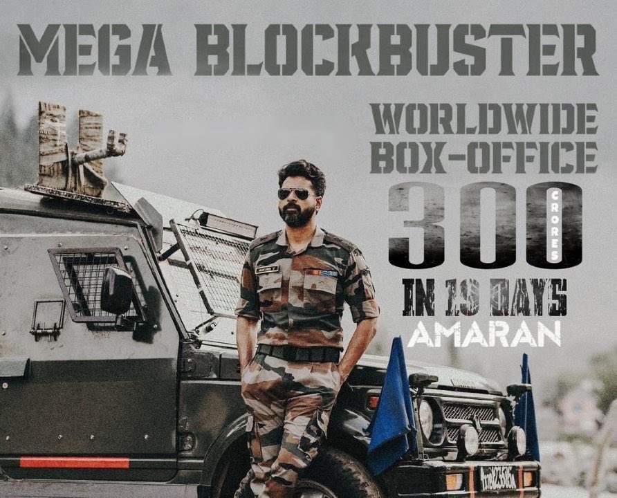 This year’s mega blockbuster 🔥 #Amaran breaches 300 cr club globally 

<a href="/Siva_Kartikeyan/">Sivakarthikeyan</a>