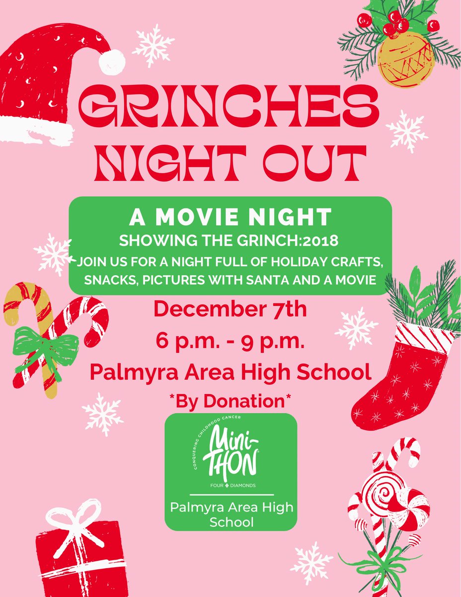 PHSMiniTHON's tweet photo. PHS Mini-THON will be hosting a night of family fun!! Come on out for some holiday spirit to support the kids!!💛

#ConqueringChildhoodCancer #ForTheKids https://t.co/oJePS6Zdb6