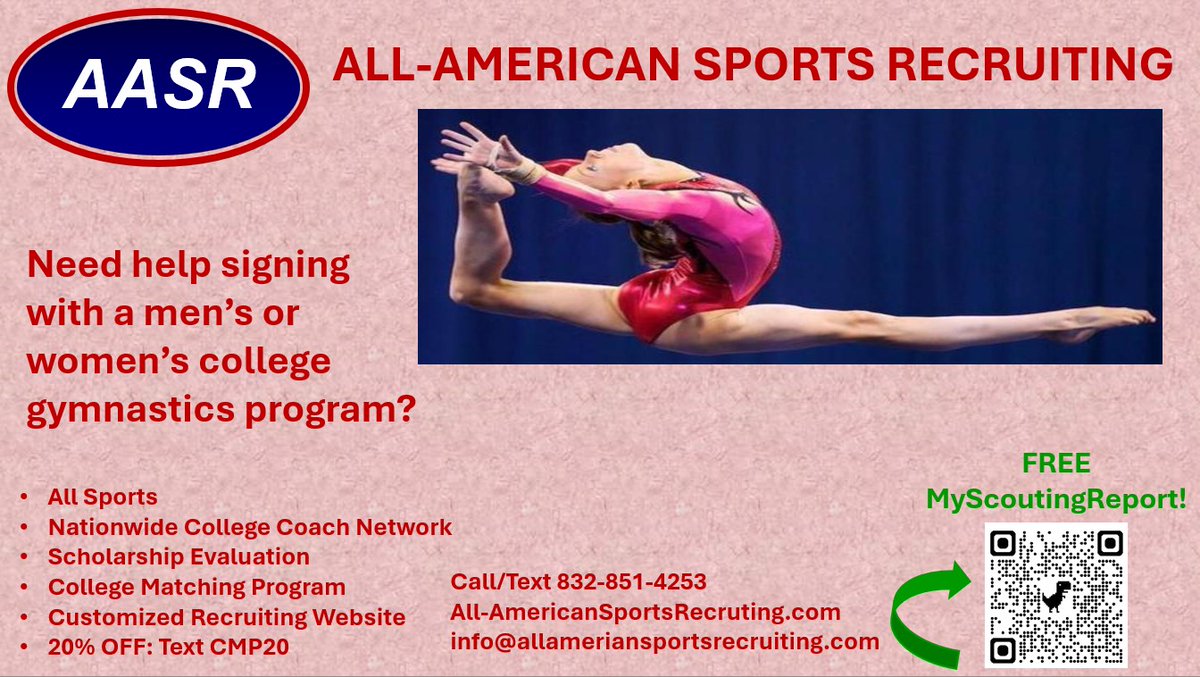 AASRHerrera's tweet photo. #AllAmericanSportsRecruiting #NCAA #NAIA #CollegeGymnastics #HighSchoolGymnastics #Gymnastics #Uncommitted https://t.co/jxqJZBlFq1