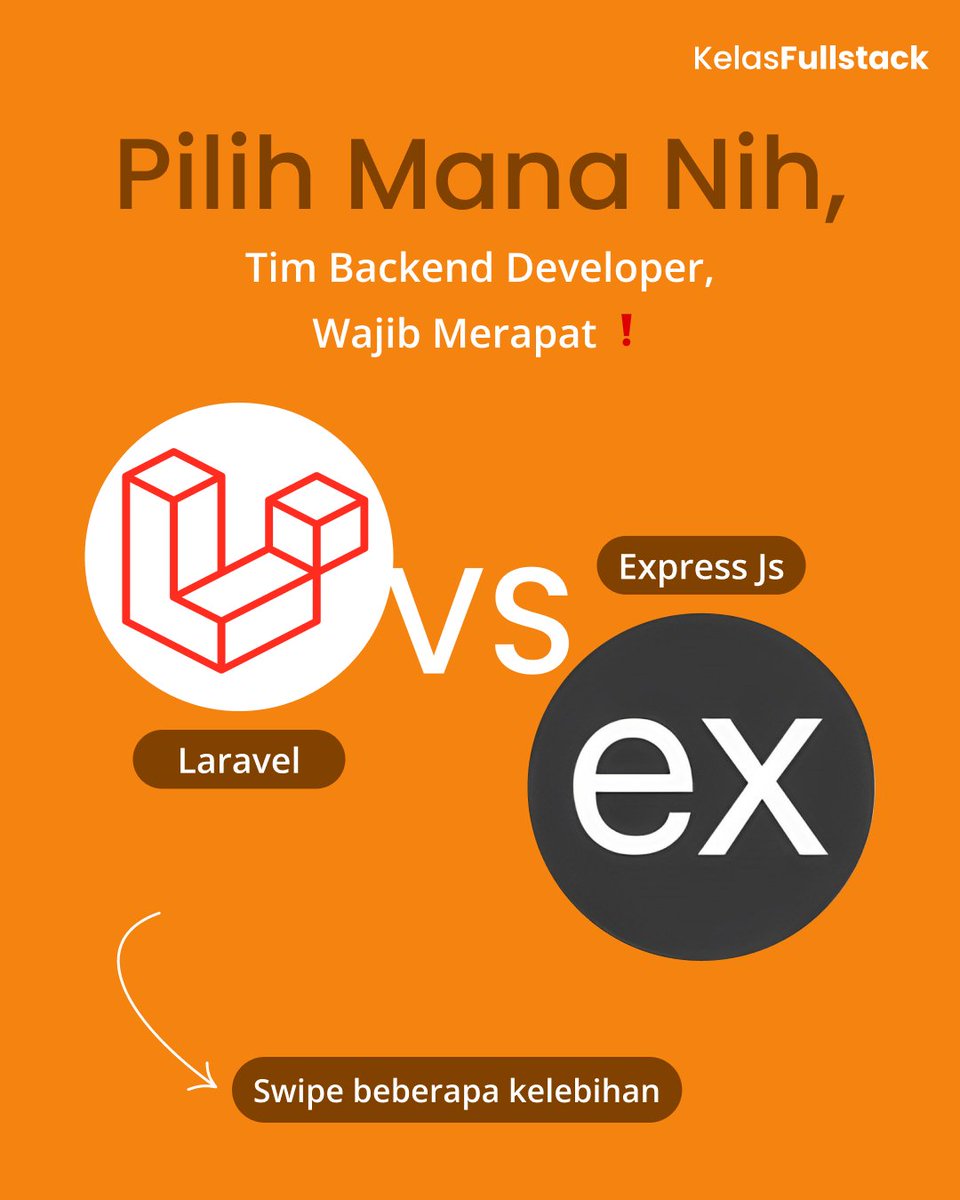 codepolitan's tweet photo. Duel-in antara keduanya,
kalian tim mana nih der? 🤔
#edukasipemrograman #expressjs #laravel #frameworkweb https://t.co/h5R89joTbT