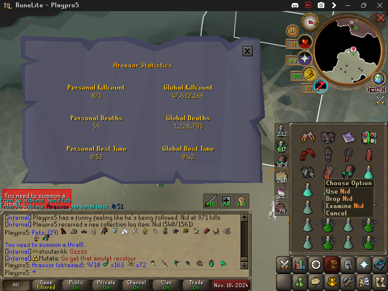 19/62  Nid!✅871 KC and full log completed!