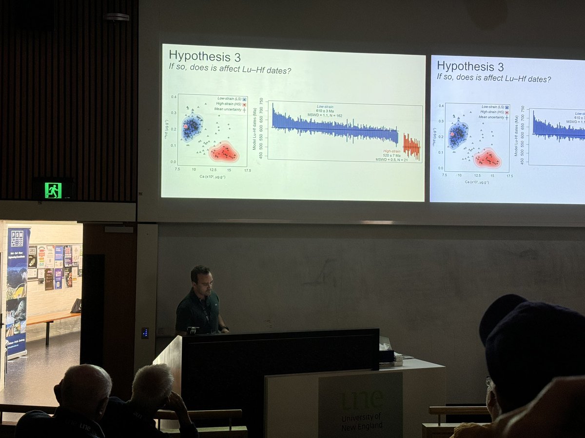 Teresa Ubide (@teresaubide) on Twitter photo Brilliant talk by @RibeiroBrunov on the complexities of #garnet Lu-Hf geochronology in HT deformed rocks at <a href="/GSA_SGT/">GSA Structural Geology and Tectonics Division</a> #SGTSG2024 #Armidale 👏🤗 Brilliant talk by @RibeiroBrunov on the complexities of #garnet Lu-Hf geochronology in HT deformed rocks at <a href="/GSA_SGT/">GSA Structural Geology and Tectonics Division</a> #SGTSG2024 #Armidale 👏🤗