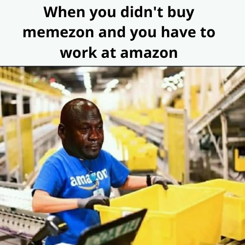MemezonSol's tweet photo. When you fade Memezon and end up packing boxes at Amazon. 🤦‍♂️📦

Choose your hustle wisely, fam. Memes > warehouses.

#Memezon https://t.co/cZk8D1pO8Q
