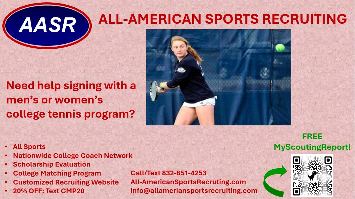 AASRHerrera's tweet photo. #AllAmericanSportsRecruiting #Tennis #NCAATennis #NAIATennis #NJCAATennis #JUCOTennis #CollegeTennis #HighSchoolTennis #MensTennis #WomensTennis #Uncommitted https://t.co/yxBIxwDeEL