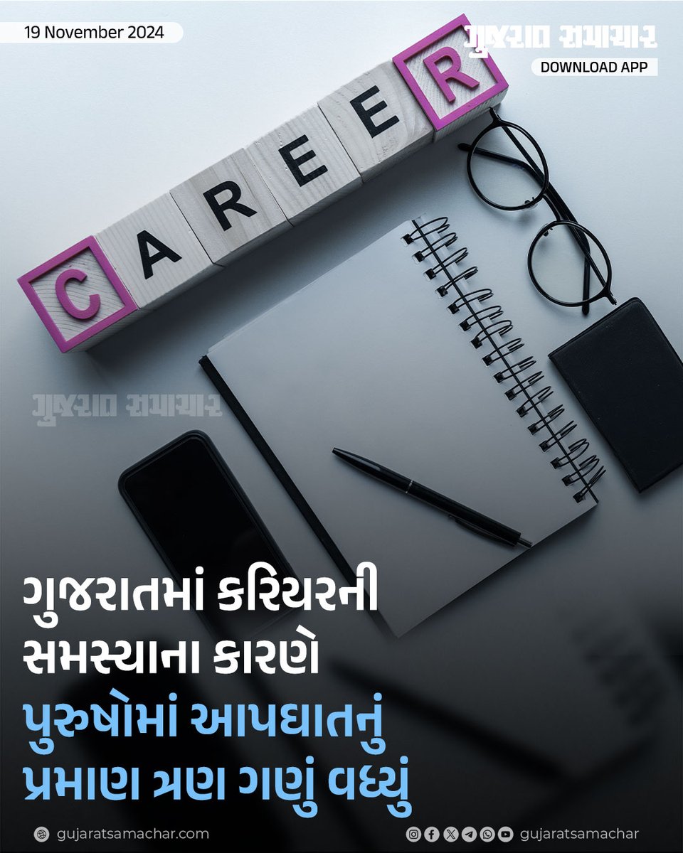 gujratsamachar's tweet image. Marriage- Career Problem: લગ્ન-કરિયરની સમસ્યાથી પાંચ વર્ષમાં બે હજાર પુરુષોનો આપઘાત 

#Report #ShockingReport #Marriage #Career #Gscard #Gujaratsamachar