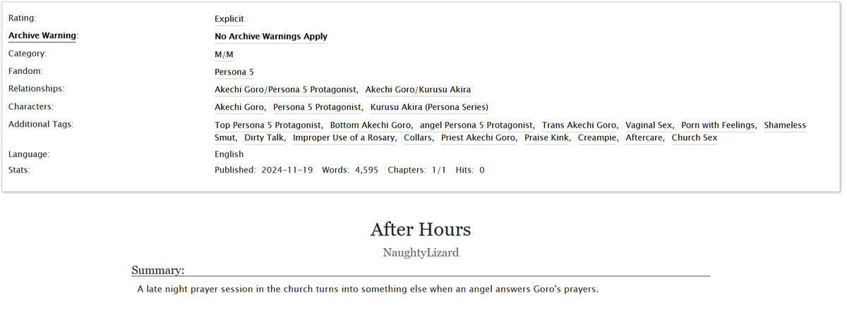 naughtyhodgeheg's tweet photo. Surprise second gift!! I couldn't decide between doing an art piece or fic, so... I did both! 🫣
This is for @stranded_cosmos for the @P5NSFWExchange!! An Angel!Joker and Priest!Goro smutshot!🫶💖 #shuake 🔗👇 https://t.co/aepCoA6oKr