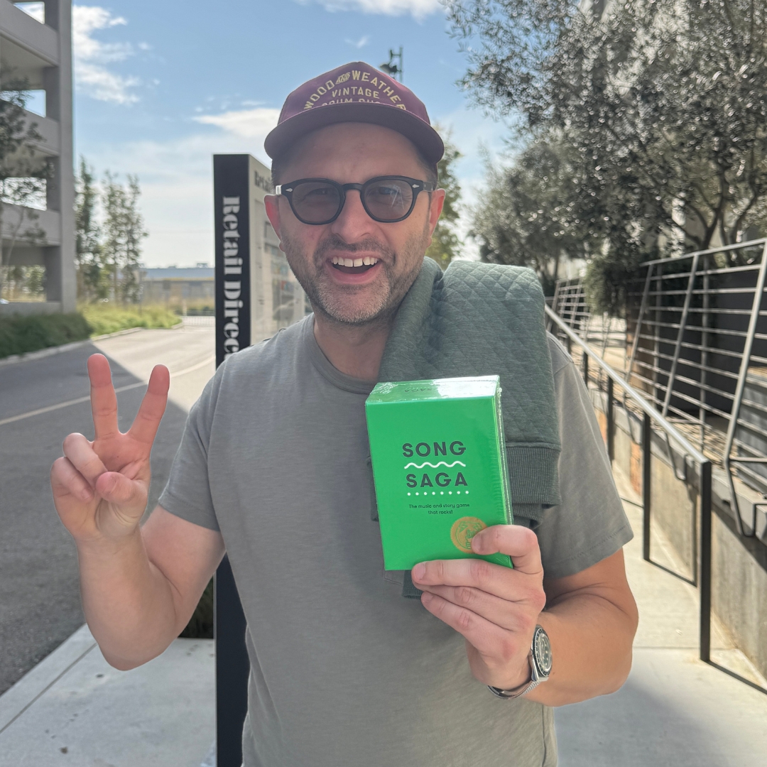 Adam rocks the box. ❤️ 🟩 🤘 #songsaga - Get yours at song-saga.com #songsaga #music #games #conversation #spotify #applemusic <a href="/Spotify/">Spotify</a>