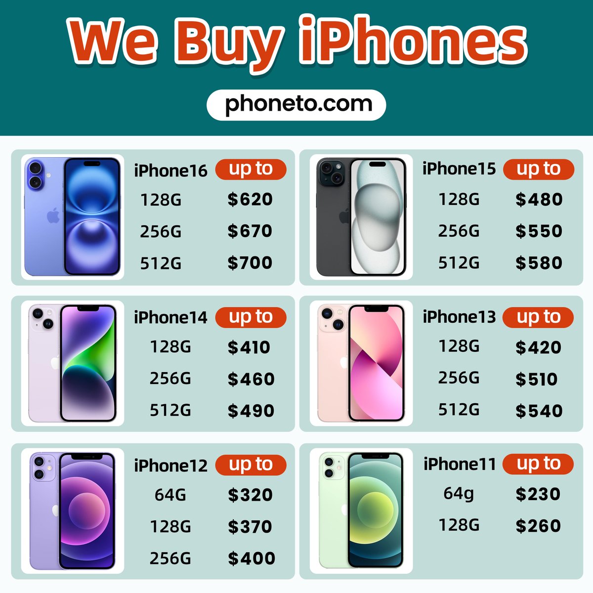 PhonetoOfficial's tweet photo. 💡 Still hesitating? Your phone won’t be worth more tomorrow 📉!
Sell it for top cash at https://t.co/a2kM0DH8x8 💰✨
✅ High payouts
✅ Fast transactions
✅ Free shipping
Start now 👉 https://t.co/a2kM0DH8x8
#SellMyPhone #iPhone15 #iPhone14 #CashForPhones #PhoneTradeIn https://t.co/e5vMEgGHsh