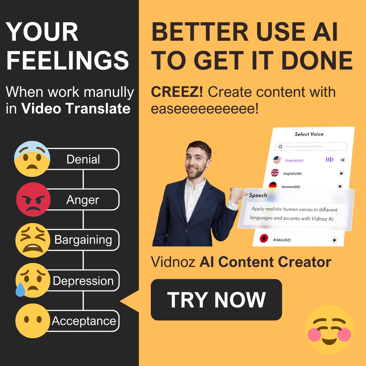 vidnoz_official's tweet photo. Your feeling when working with Vidnoz AI - CREEZ! Create content with easeeeeee!!!

🔗 https://t.co/KkfTQhPwwW

#VidnozAI #AIContentCreator #Creez #Createwithease https://t.co/xS8psCLUD8