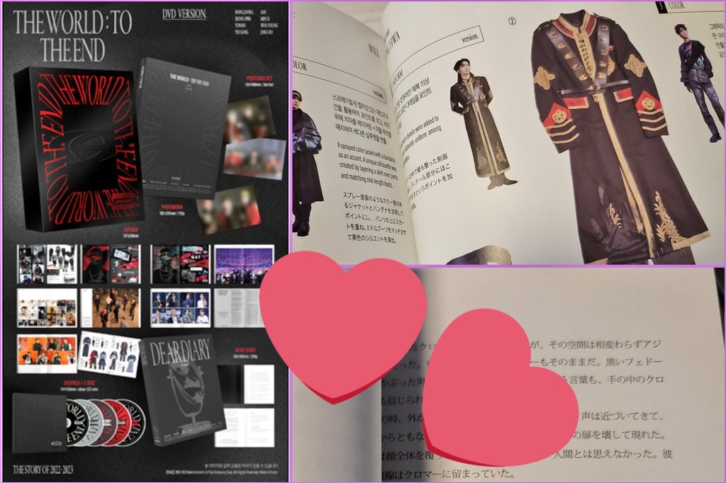 mana8tiny's tweet photo. 「THE WORLD : TO THE END DVD 日本語版」キター😆素敵すぎる✨
計523分のDVD5枚組に256Pのフォトブックと284PのDiary🥹日本語字幕に書籍にも日本語併記が嬉しい😍
週末の楽しみできた🥰
7日以内に約523分のDVD💿のチェックもしなきゃ🧐
#TO_THE_END #ATEEZ #에이티즈 #エイティーズ #ATINY https://t.co/8D4klimB5W