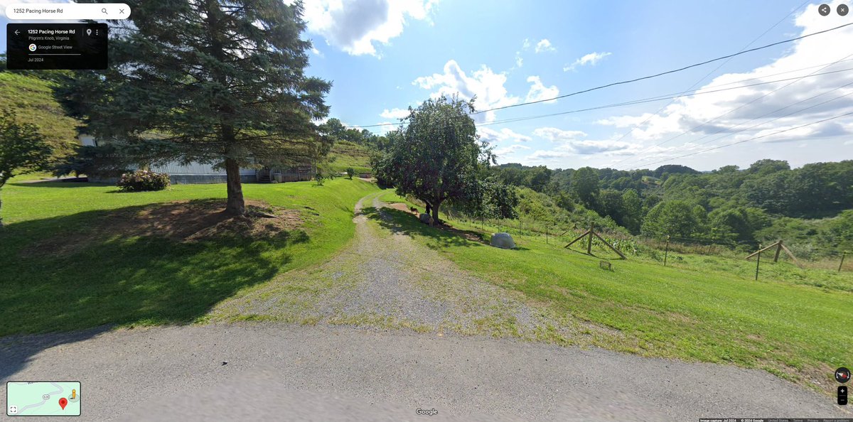 MrCompTime's tweet photo. Google street view car drove by parents house this year in July and captured my dad tending to the dogs.   He is now visible on Google maps. Dad is a legend without even trying. https://t.co/5EnISpzPrC
