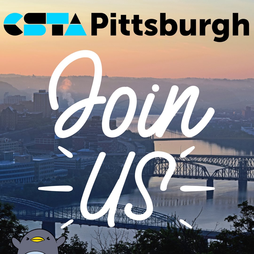 Calling all Pittsburgh area CS educators! Join #CSTAPitt and connect with a vibrant community of local computer science teachers. Expand your network, access resources, &amp; enhance your CS teaching skills. Sign up pittsburghpa.csteachers.org #CSforAll #CSEdWeek #PGHed #CSTeacher #CSTA