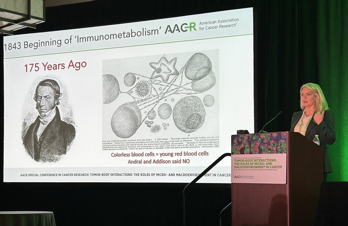 Beautiful talk linking diet and anti-tumor immunity by <a href="/lynchielydia/">Lydia Lynch</a> - although not good news for me, a butter-using Dane. Also great introduction reminding us of work done 175 years ago!

#AACRtumorenviron24
