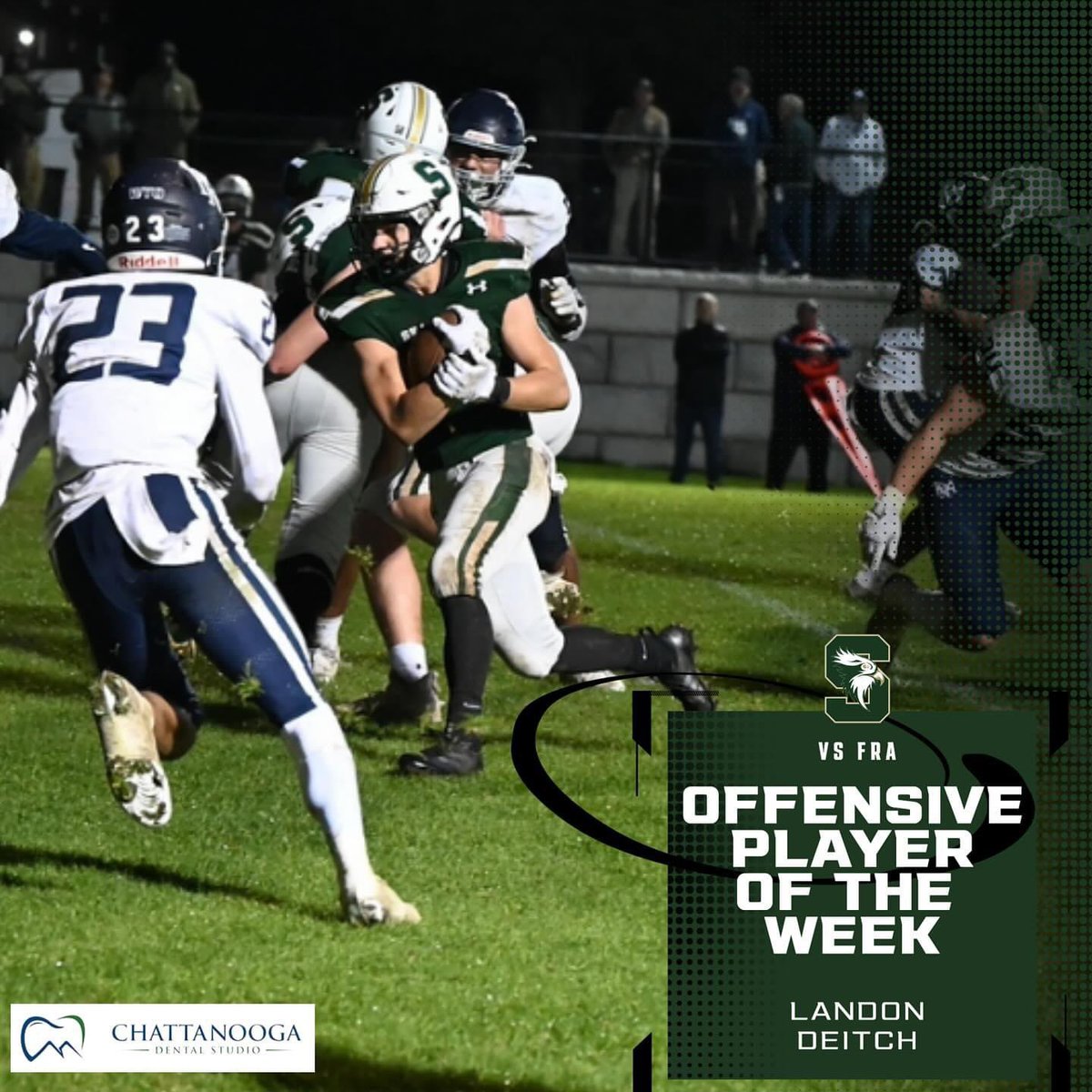 Offensive Player of the Week vs FRA. 
#UNCOMMON #SBAFootball2pt4 #ProtectTheMission #BeMore4Others #Built2BDifferent

Sponsored by @chattdentalstudio 
dentistinchattanooga.com 
facebook.com/chattdentalstu…
