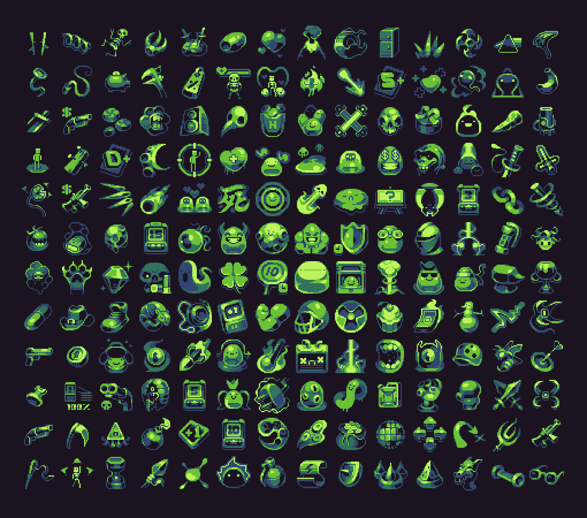 arcadehero's tweet image. โ ๏ธ All the icons together โ ๏ธ
#pixelart #gamedev