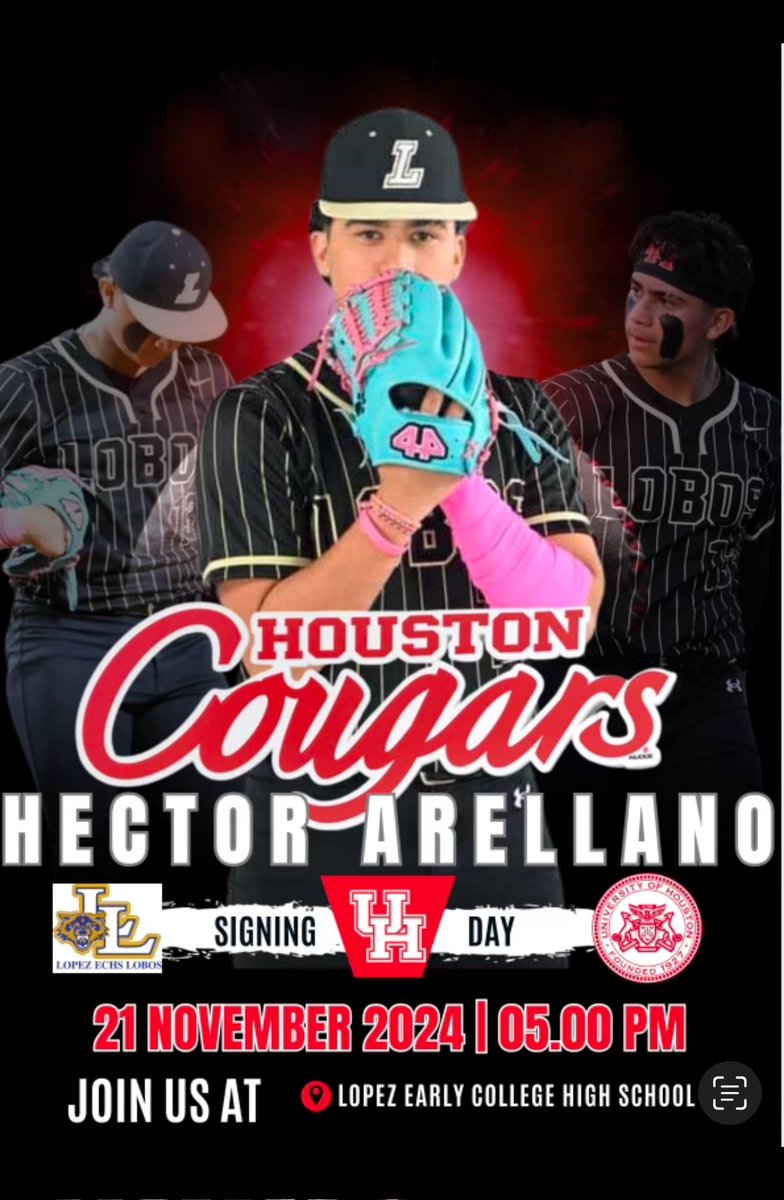 Hector Arellano (@hectora56242187) on Twitter photo This Thursday my official signing day !!!come and support !! <a href="/UHCougarBB/">Houston Baseball</a> <a href="/LLobosBaseball/">LOBO BASEBALL</a> <a href="/LHSLopezLobos/">LHS Lopez Lobos</a> This Thursday my official signing day !!!come and support !! <a href="/UHCougarBB/">Houston Baseball</a> <a href="/LLobosBaseball/">LOBO BASEBALL</a> <a href="/LHSLopezLobos/">LHS Lopez Lobos</a>