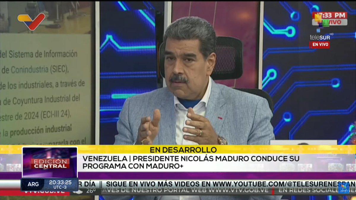 teleSURtv's tweet photo. #ENVIVO | Presidente de #Venezuela 🇻🇪, Nicolás Maduro:  Hay una tarea central, que es la mejoría permanente y sustancial del ingreso integral de los trabajadores 
→ https://t.co/ROUUUfk9OP https://t.co/ETWQ4izAr1
