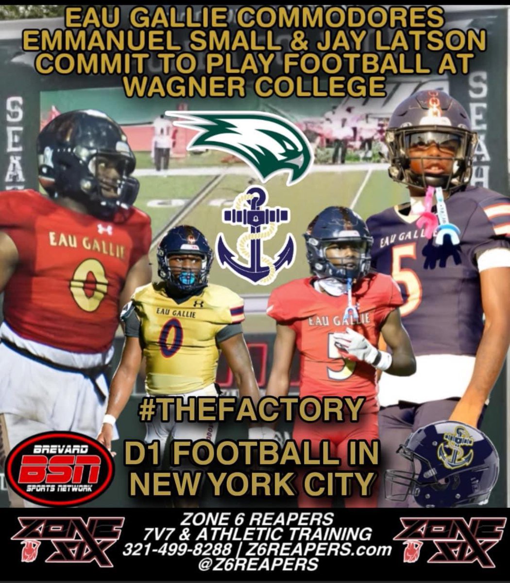 SportsBrevard's tweet image. BSN #RECRUITINGUPDATE: @EmmanuelSmall7 &amp;amp; JAY LATSON COMMIT TO D1 @Wagner_Football  IN NEW YORK CITY: 

Read the article here: facebook.com/share/p/15Cn6e…