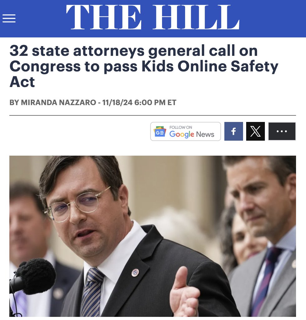 zamaan_qureshi's tweet photo. Boom. Bipartisan group of 32 AGs signals to Speaker Johnson that the Kids Online Safety Act should pass before the end of the year... including Louisiana AG Liz Murrill. https://t.co/kepLgtCyHL